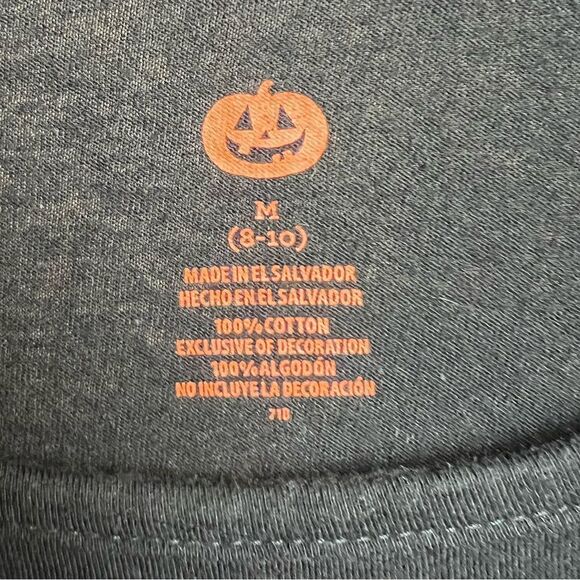 Pumpkin Happy Halloween Gold Spider Web Long Sleeve Candy Corn T-Shirt, Size M - Picture 6 of 7